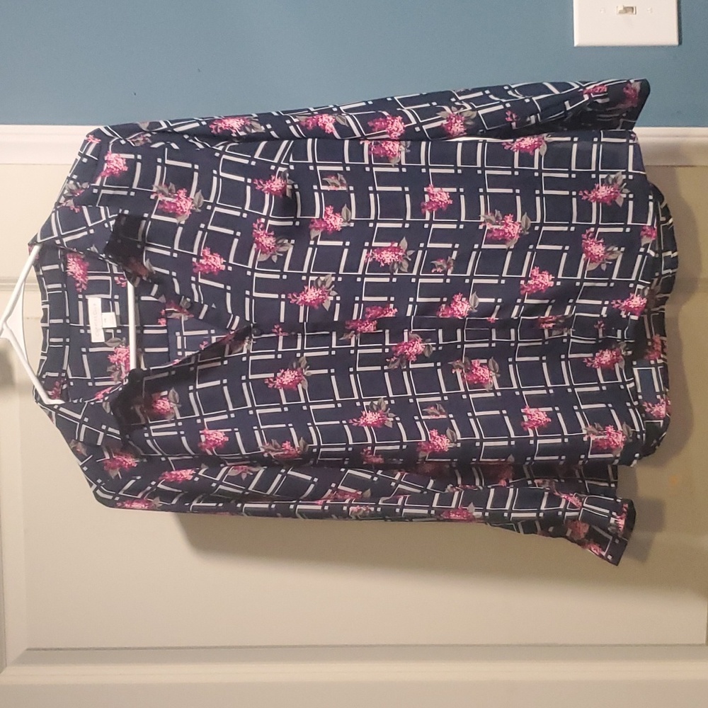 Charter Club- Plaid floral blouse. Size PM. Excellent condition...